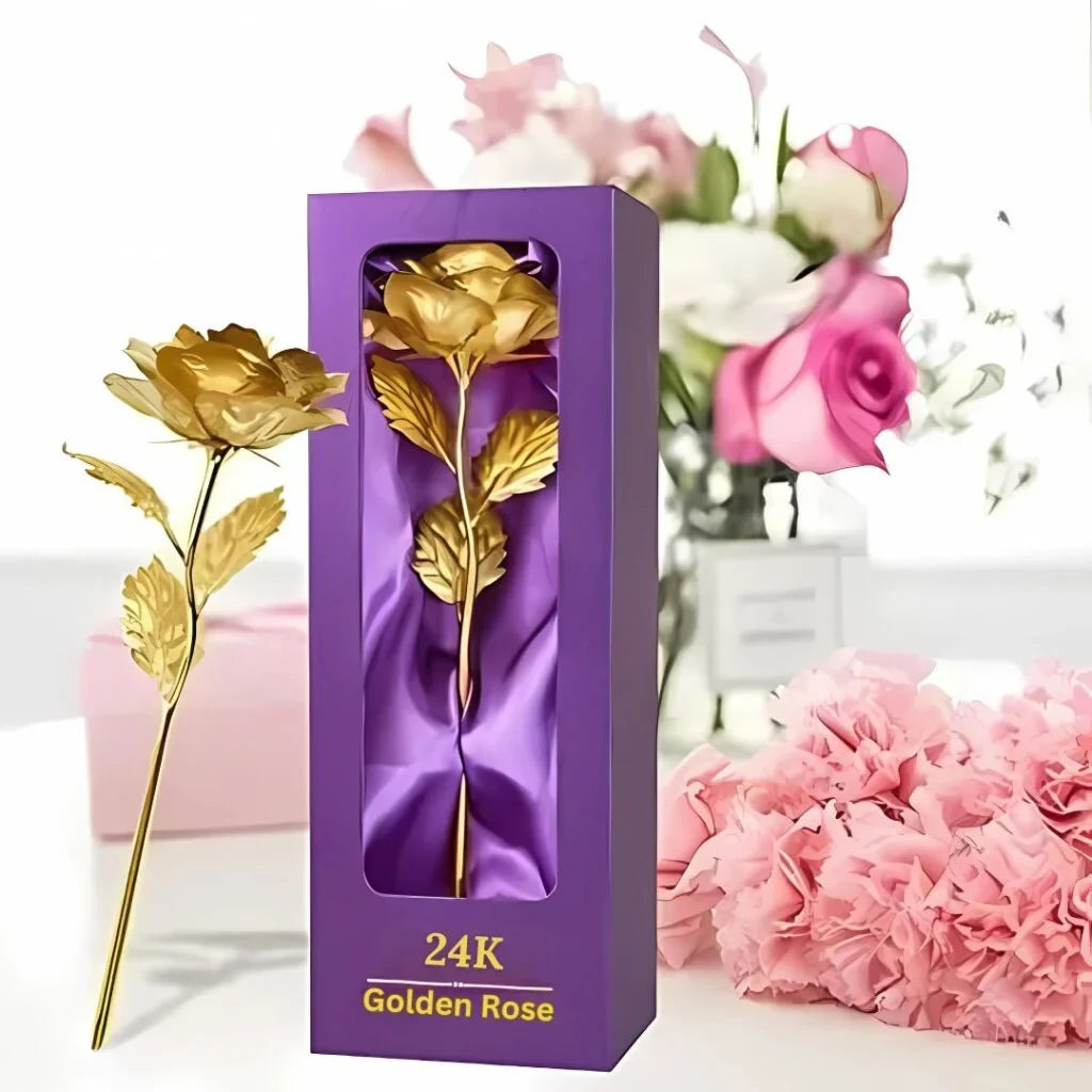 Dokonalý valentýnský dárek – 24K zlatá růže, která vydrží navždy